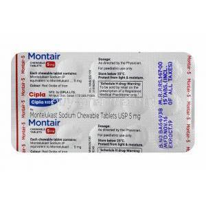 Montair Strawberry Flavour, Montelukast tablets