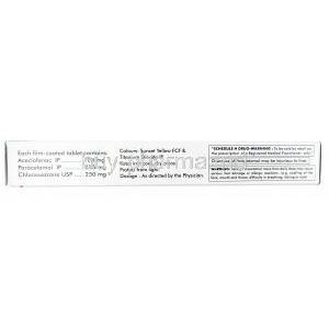 Dolowin MR, Aceclofenac 100mg + Paracetamol 325mg + Chlorzoxazone 250mg, Tablet, Box information