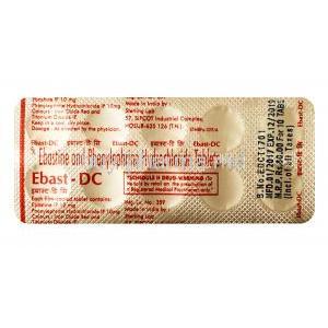 Ebast DC, Ebastine 10mg + Phenylephrine 10mg, Tablet, Sheet information