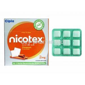 Nicotex Gum Cinnamon Flavour, Nicotine 2mg box and gums
