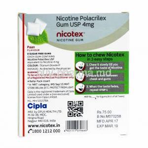 Nicotex Gum Paan Flavour, Nicotine 4mg how to chew