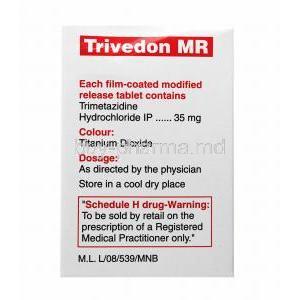 Trivedon MR, Trimetazidine 35mg composition