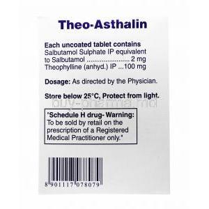 Theo-Asthalin, Salbutamol 2mg and Theophylline 100mg composition