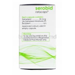 Serobid Rotacap, Salmeterol 50mcg composition