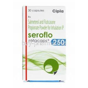 Seroflo Rotacaps, Salmeterol 50mcg and Fluticasone Propionate 250mcg box