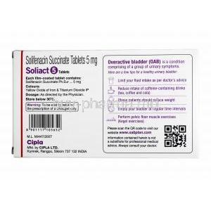 Soliact, Solifenacin 5mg manufacurer