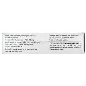 Metapro XL, Metoprolol 25mg, Tablet, Box information
