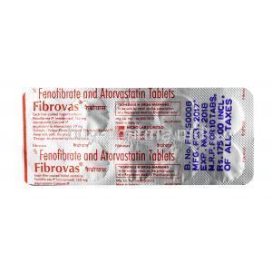 Fibrovas, Atorvastatin 10mg + Fenofibrate 160mg, Tablet, Sheet information