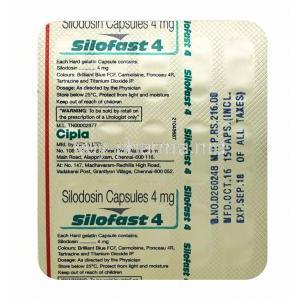 Silofast, Silodosin 4mg capsules back