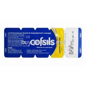 Cofsils Lozenges Lemon Honey Flavour, lozenges back