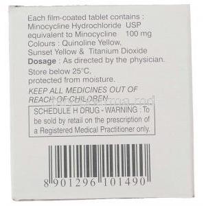 Minoz, Generic  Minocin ,  Minocycline Hcl 100 Mg Box Composition