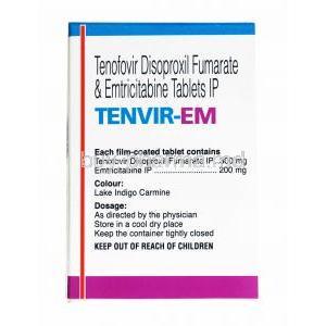 Tenvir-EM, Emtricitabine and Tenofovir disoproxil fumarate composition