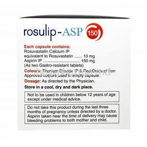 Rosulip-ASP,  Rosuvastatin 10mg and Aspirin 150mg composition