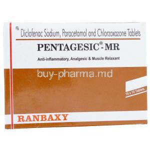 Pentagesic-MR,  Diclofenac Sodium/ Paracetamol/ Chlorzoxazone Box