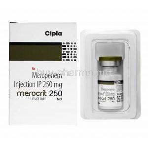 Merocrit Injection, Meropenem 250mg box and vial