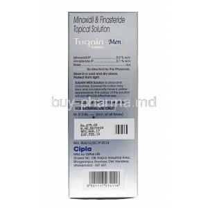 Tugain Men Solution, Minoxidil and Finasteride composition