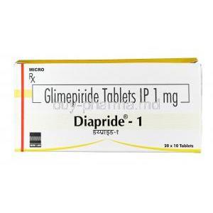 Diapride, Glimepiride 1 mg, Tablet, Box