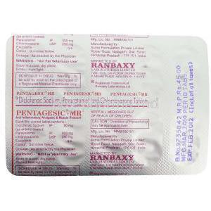 Pentagesic-MR,  Diclofenac Sodium/ Paracetamol/ Chlorzoxazone Packaging