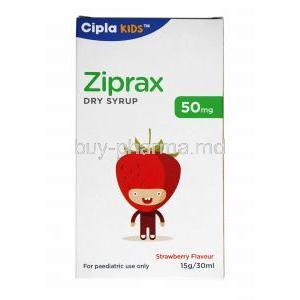 Ziprax Dry Syrup Strawberry, Cefixime50mg box and bottle