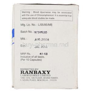 Ranphenicol,  Generic Chloromycetin,  Chloramphenicol Capsule Manufacturer Information