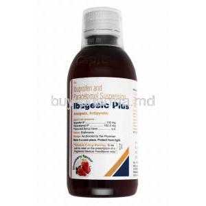 Ibugesic Plus Oral Suspension Strawberry Flavour, Ibuprofen and Paracetamol bottle