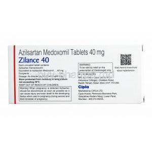 Zilance, Azilsartan 40mg manufacturer