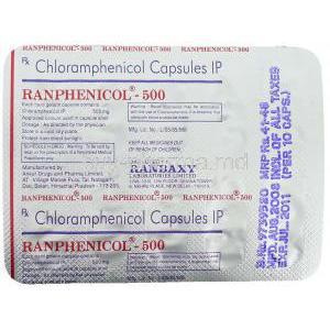 Ranphenicol,  Generic Chloromycetin,  Chloramphenicol Capsule Packaging