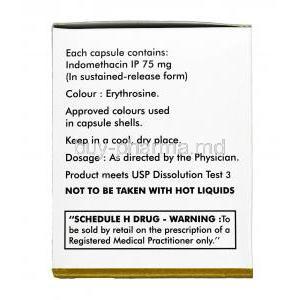 Microcid SR, Indomethacin 75mg, capsule, Box information