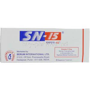 SN-15,  Serratiopeptidase/ Nimesulide Tablet Box