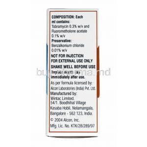 Tobrasone Ophthalmic Suspension, Tobramycin and Fluorometholone composition