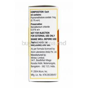 Flarex Opthalmic Suspension, Fluorometholone composition