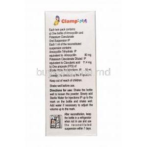 Clamp Drops, Amoxycillin and Clavulanic Acid directions for use