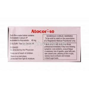 Atocor Atorvastatin 40mg composition