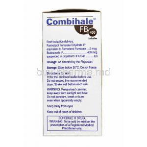 Combihale FB Inhaler, Formoterol 6mcg and Budesonide 400mcg directions for use