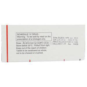 Veltam F, Generic Flomax F,  Tamsulosin / Finesteride 0.4/  5 Mg Tablet Box Information