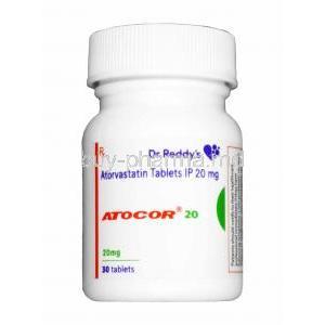 Atocor, Atorvastatin 20mg 30 tablet bottle