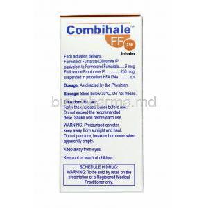 Combihale FF Inhaler,  Formoterol 6mcg and Fluticasone Propionate 250mcg composition