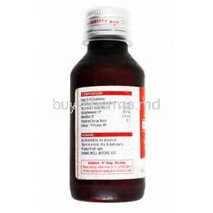 Cherisoft Expectorant,  Ambroxol, Guaifenesin and Terbutaline bottle back