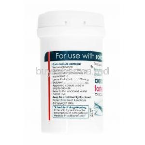 Aerocort Forte Rotacap, Levosalbutamol and Beclometasone capsule bottle back