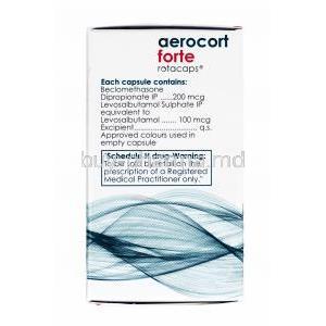 Aerocort Forte Rotacap, Levosalbutamol and Beclometasone composition