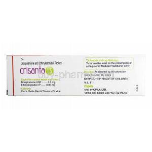 Crisanta LS, Ethinyl Estradiol and Drospirenone manufacturer