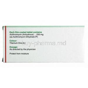 Azimax, Azithromycin 250mg composition