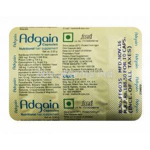 Adgain capsules back