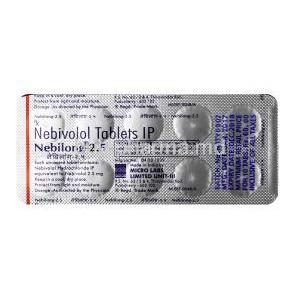 Nebilong, Nebivolol 2.5 mg, Tablet, Sheet information