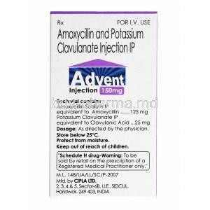 Advent Injection, Amoxycillin 125mg and Clavulanic Acid 25mg composition