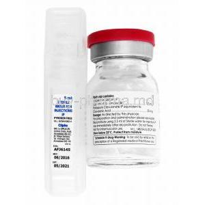 Advent Injection, Amoxycillin 125mg and Clavulanic Acid 25mg vial back
