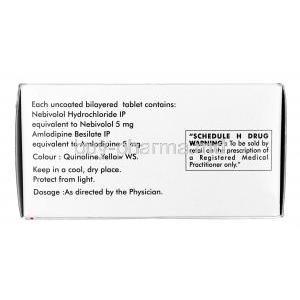 Nebilong AM, Nebivolol 5mg + Amlodipine 5mg, Tablet, Box information