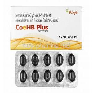 CoeHB Plus, Elemental Iron/ Mecobalamin/ L-Methylfolate/ Docusate Sodium