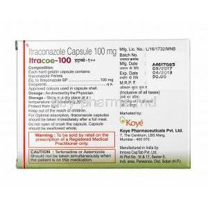 Itracoe, Itraconazole 100mg composition