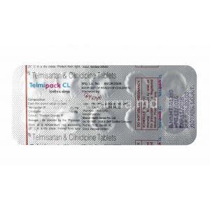 Telmipack CL, Cilnidipine and Telmisartan tablets back